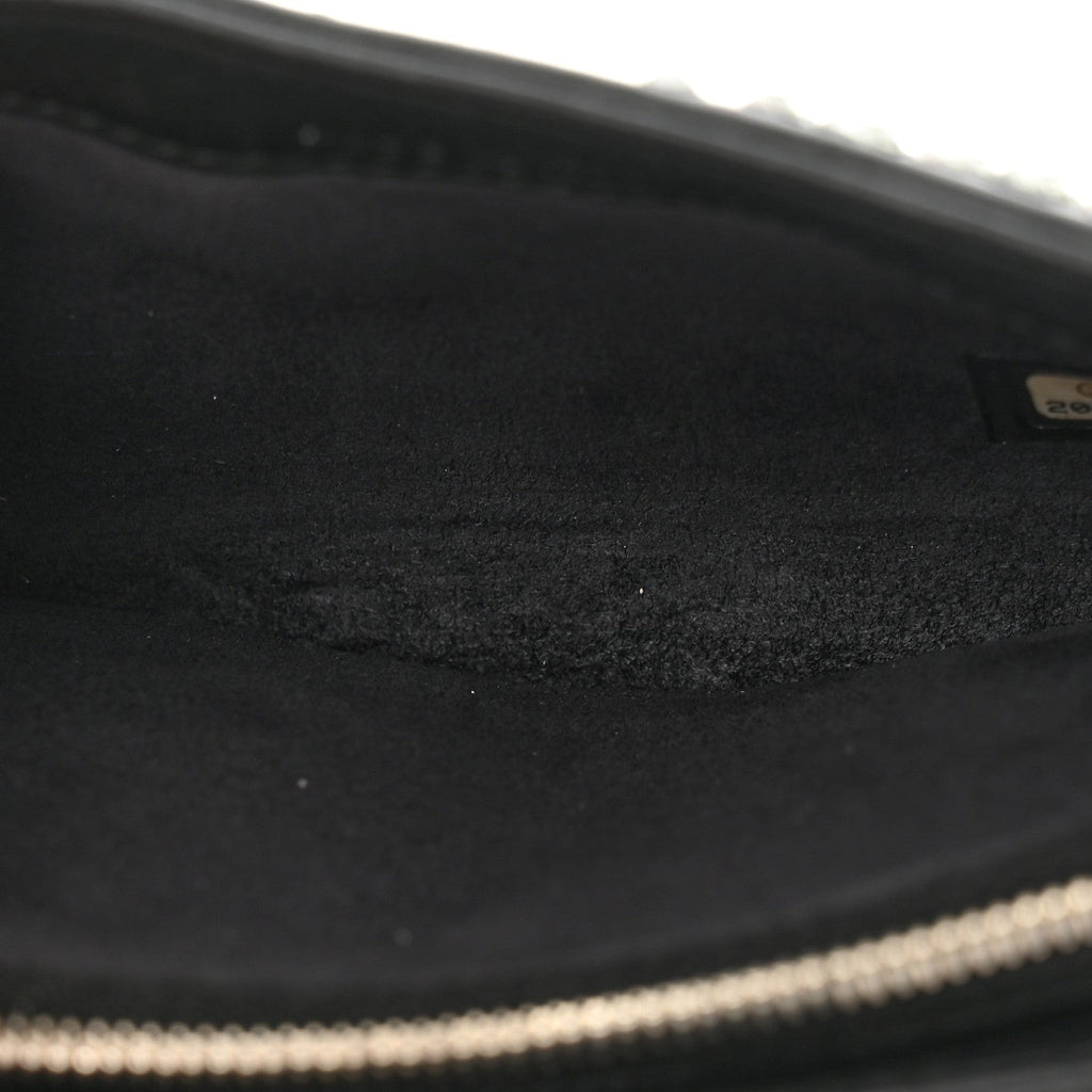 Calfskin Strass Studded Mini Phone Holder Clutch Black