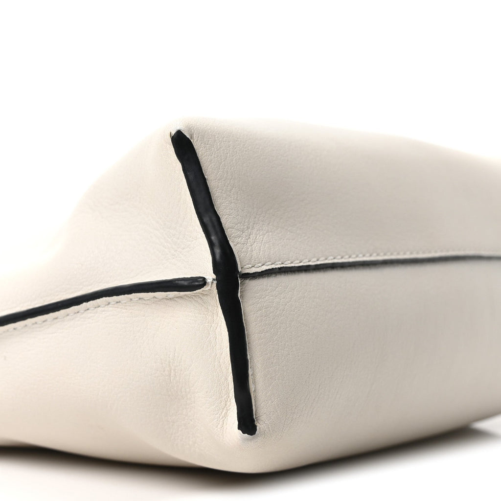 Calfskin Mini Flamenco Knot Clutch Soft White