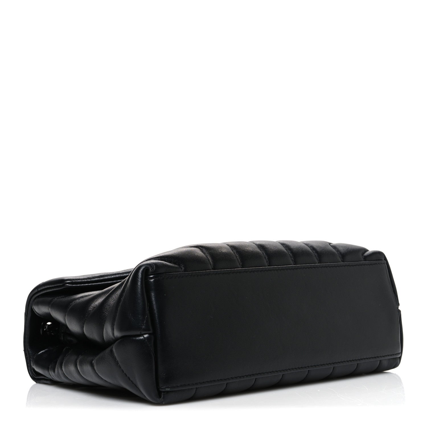 Calfskin Y Quilted Monogram Monochrome Small Loulou Chain Satchel Black
