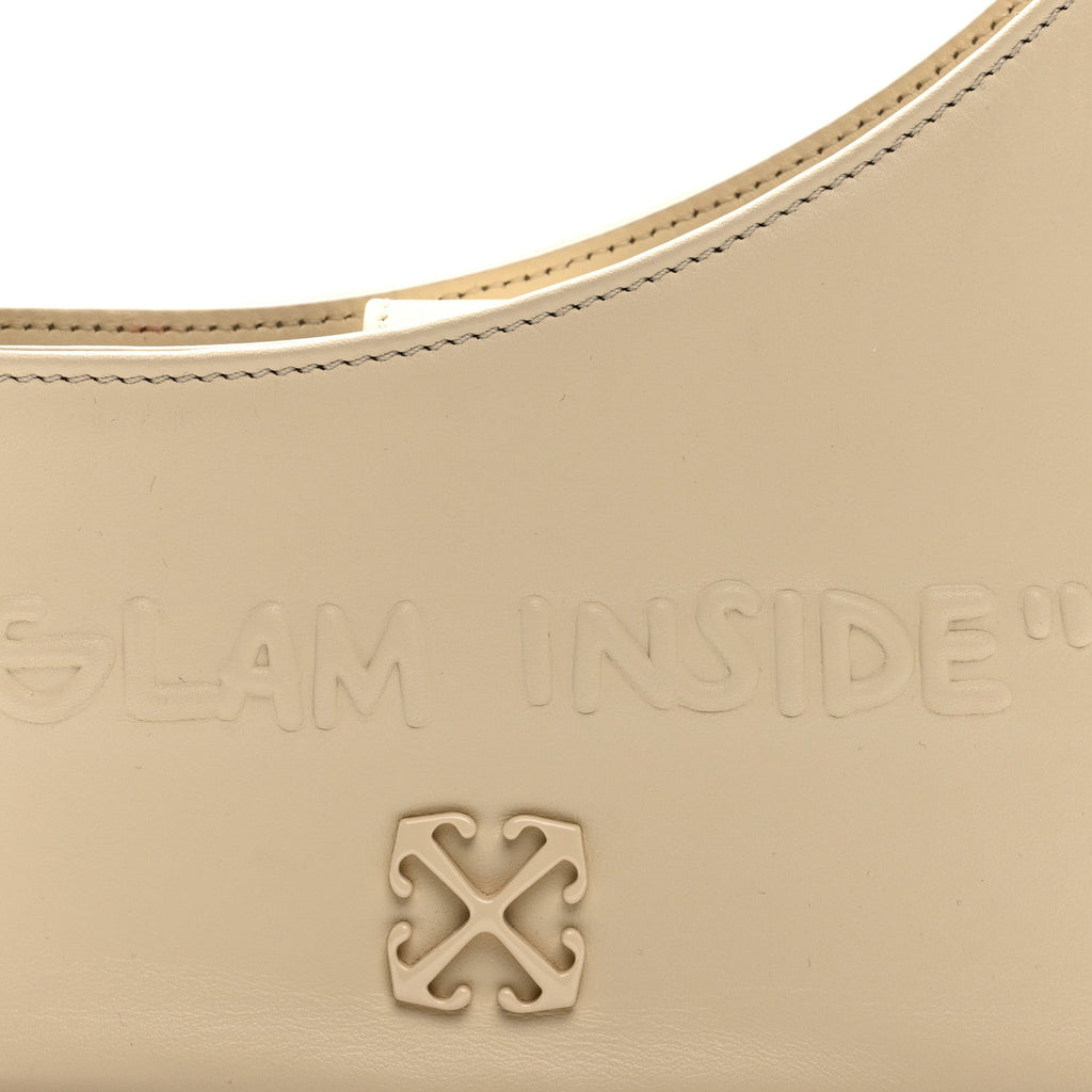 Calfskin 3D Glam Inside Jitney Shoulder Bag Beige