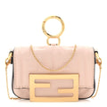 Nappa Matisse FF Embossed Nano Maxi Buckle Baguette Charm Rosa Quarzo