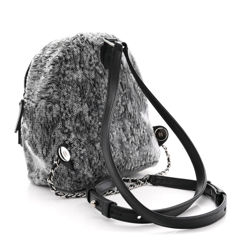 Sequin Waterfall Backpack Grey