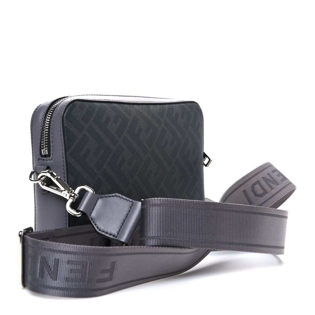 Glazed Fabric Vitello Liberty FF 1974 Diagonal Medium Camera Case Grey