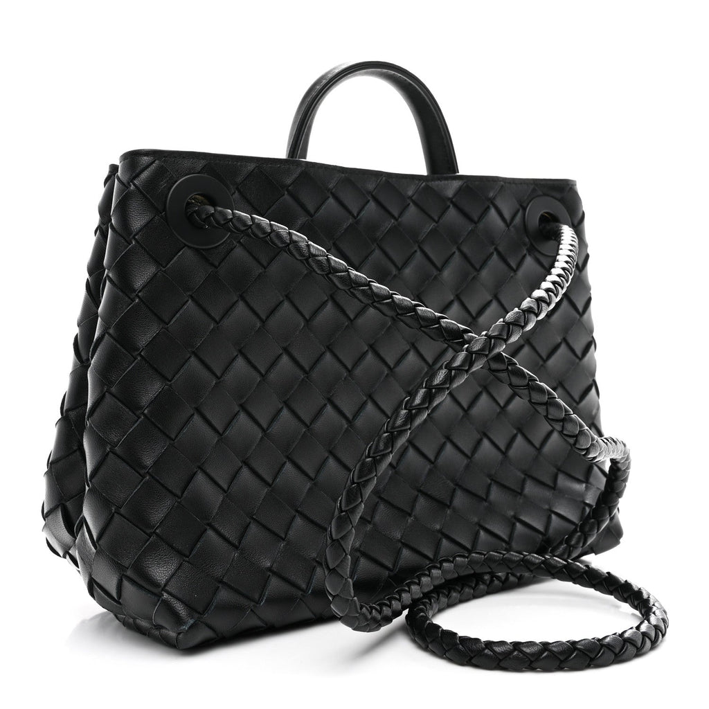 Nappa Intrecciato Small Andiamo Shoulder Bag Black