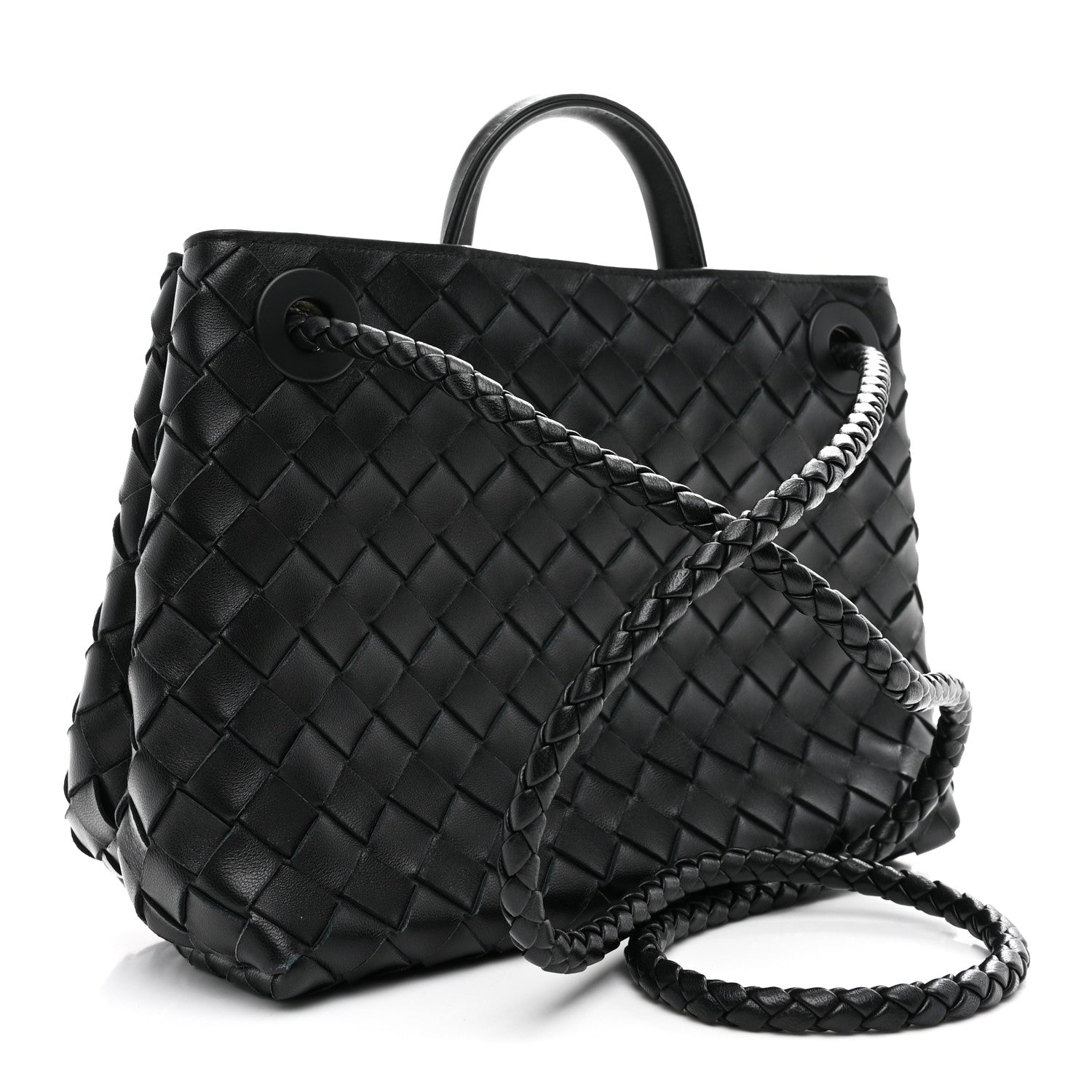 Nappa Intrecciato Small Andiamo Shoulder Bag Black