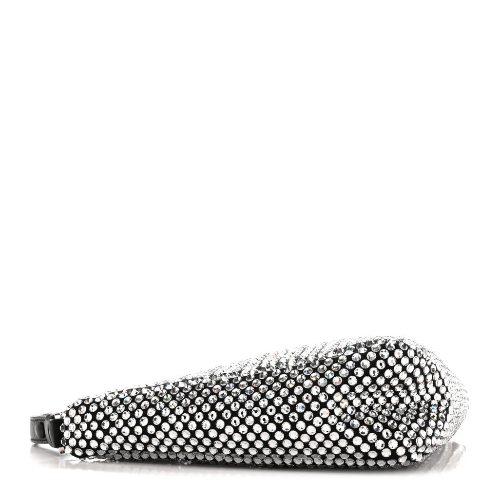 Satin Crystal Triangle Pouch Cristal