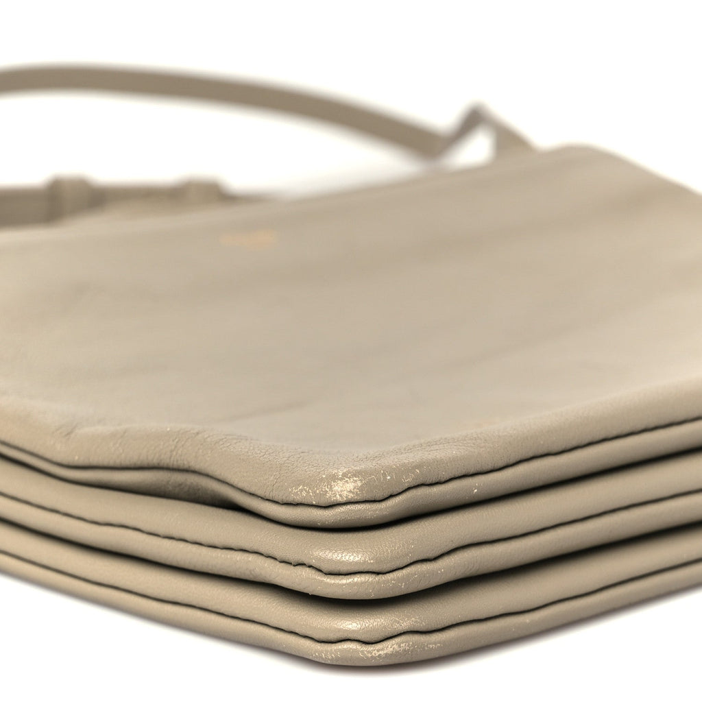 Lambskin Large Trio Crossbody Bag Beige