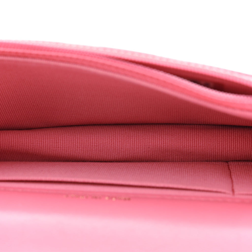 Lambskin Quilted Pillow Crush Flap Phone Holder With Chain Pink