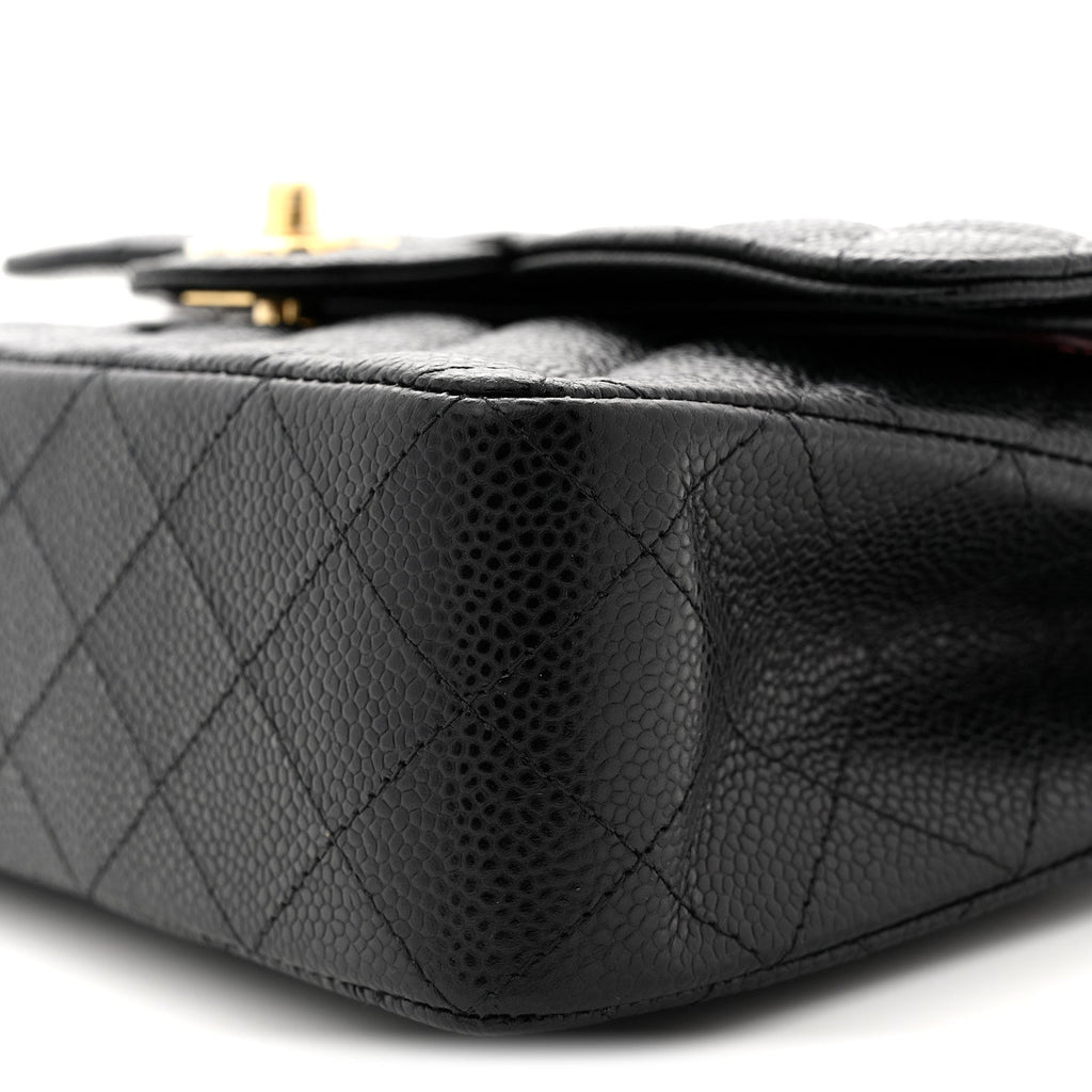 Caviar Quilted Small Double Flap Black