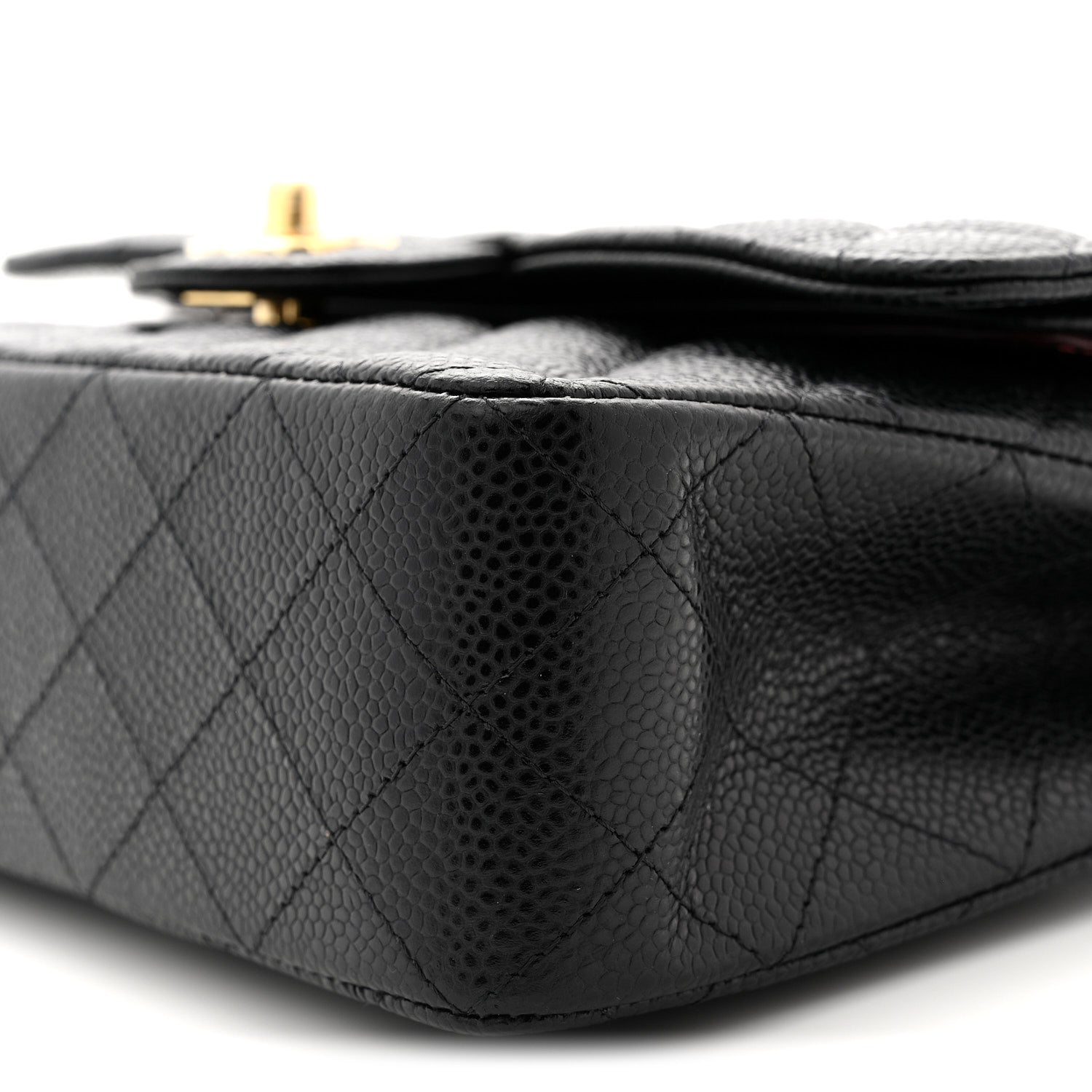 Caviar Quilted Small Double Flap Black