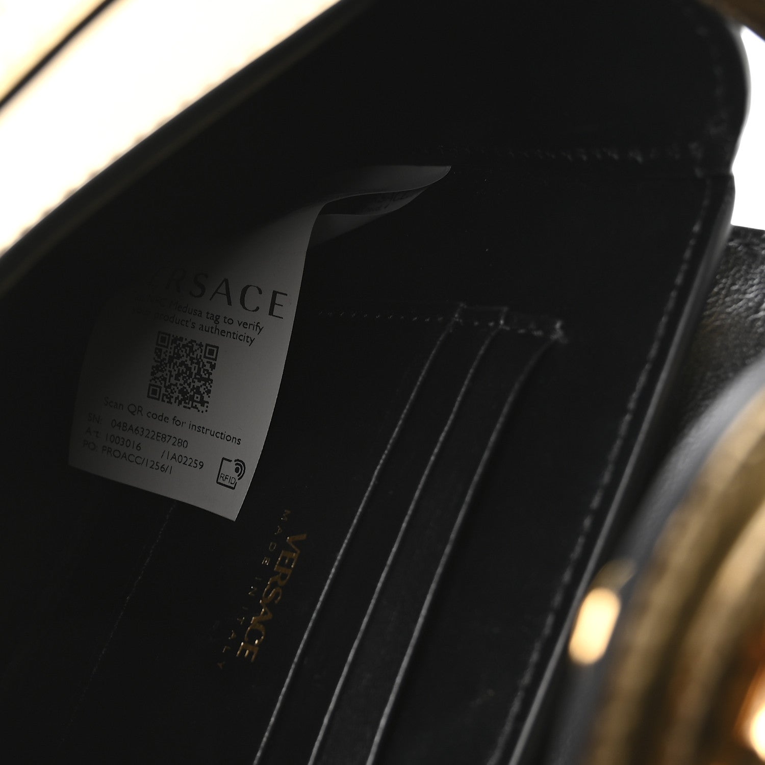 Metallic Calfskin Mini La Medusa Bag Gold