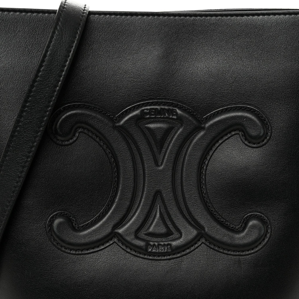 Smooth Calfskin Small Cuir Triomphe Bucket Bag Black