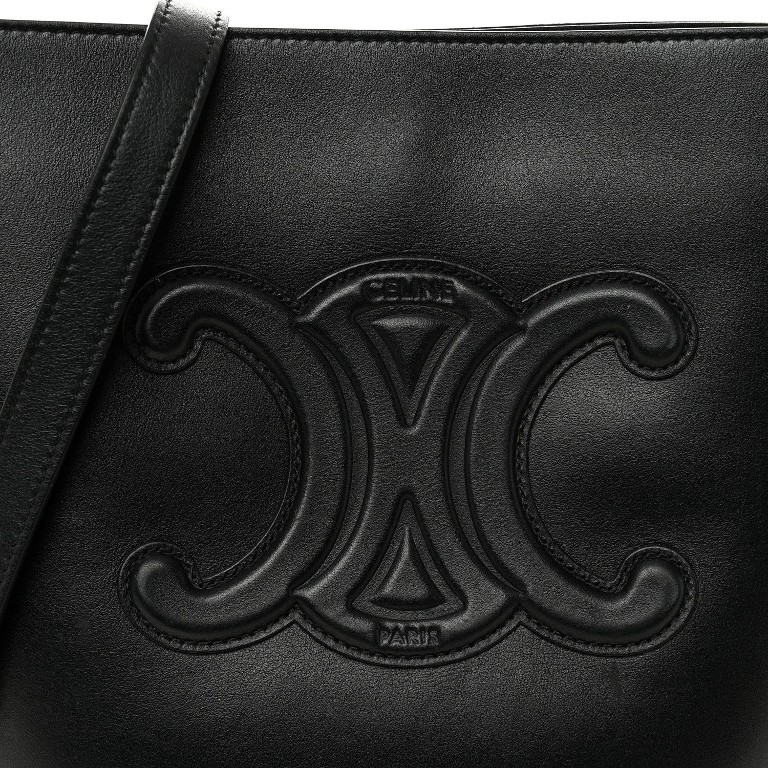Smooth Calfskin Small Cuir Triomphe Bucket Bag Black