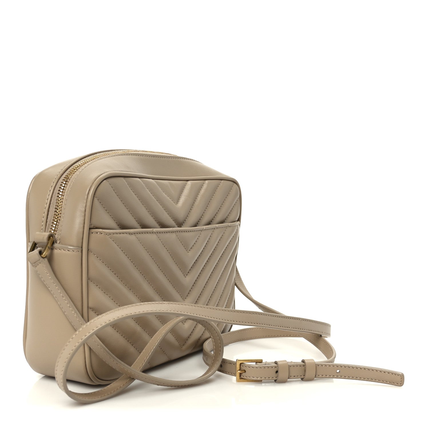Calfskin Matelasse Monogram Lou Camera Bag Dark Beige