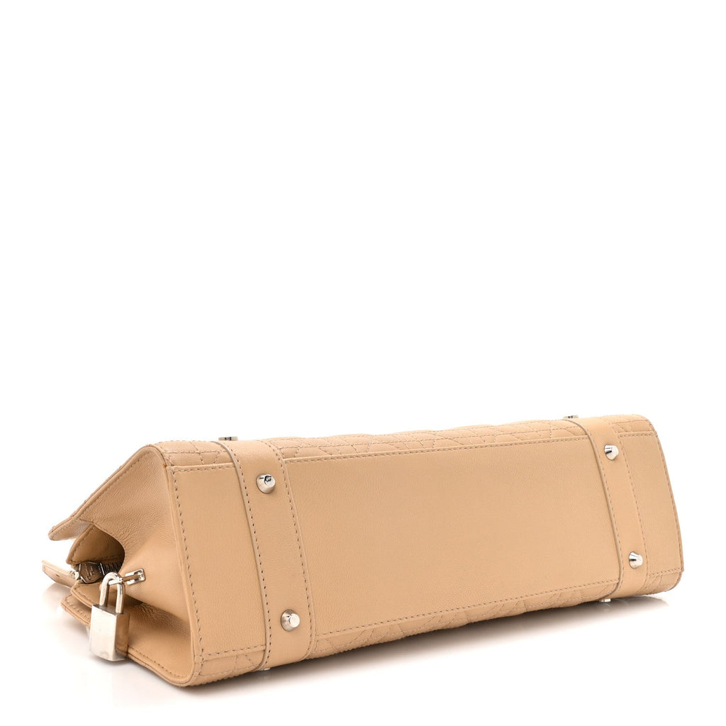 Lambskin Cannage Soft Lady Dior East West Beige