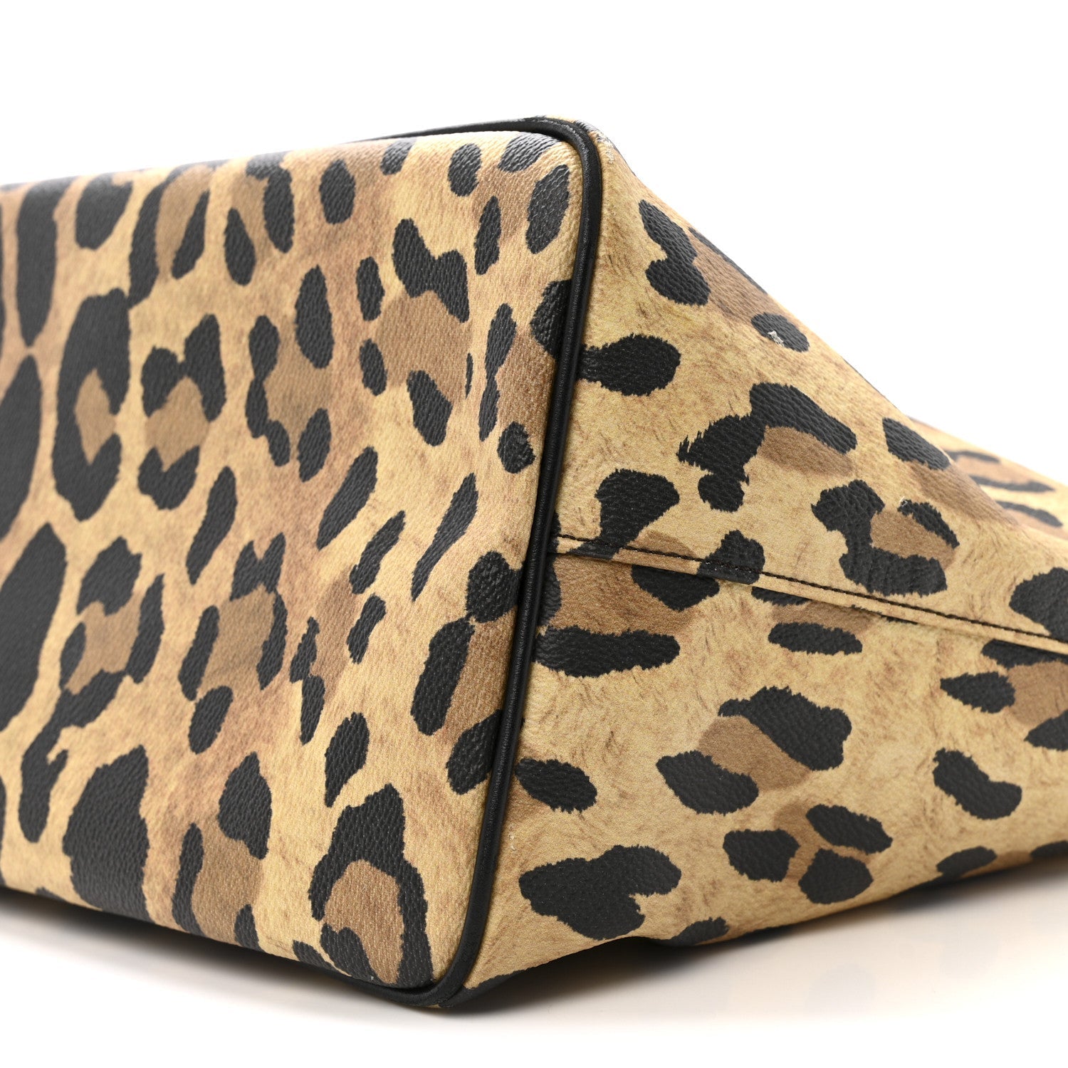 Textured Coated Canvas Leopard Print Large Antigona Tote