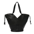Santorini Lux Calfskin Y Drawstring Tote Black