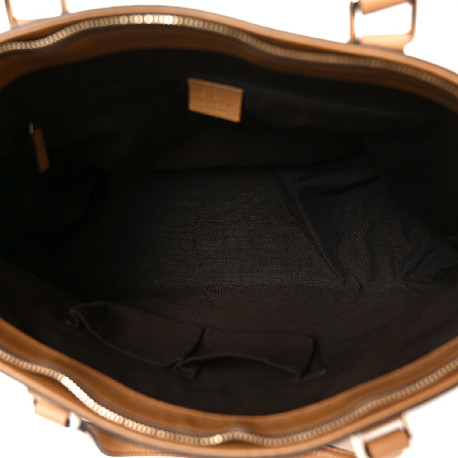 Calfskin Bamboo Tassel Top Handle Tote Whiskey