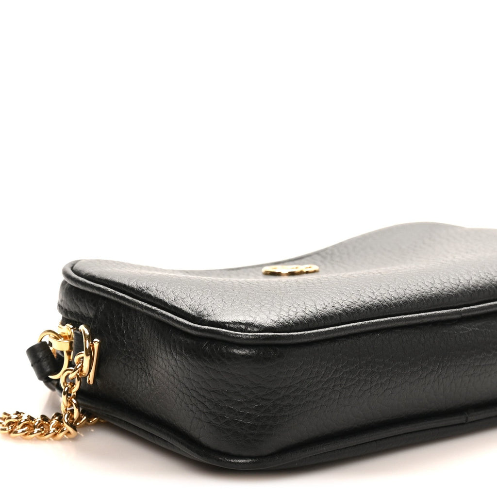 Dollar Calfskin Super Mini GG Marmont Chain Shoulder Bag Black