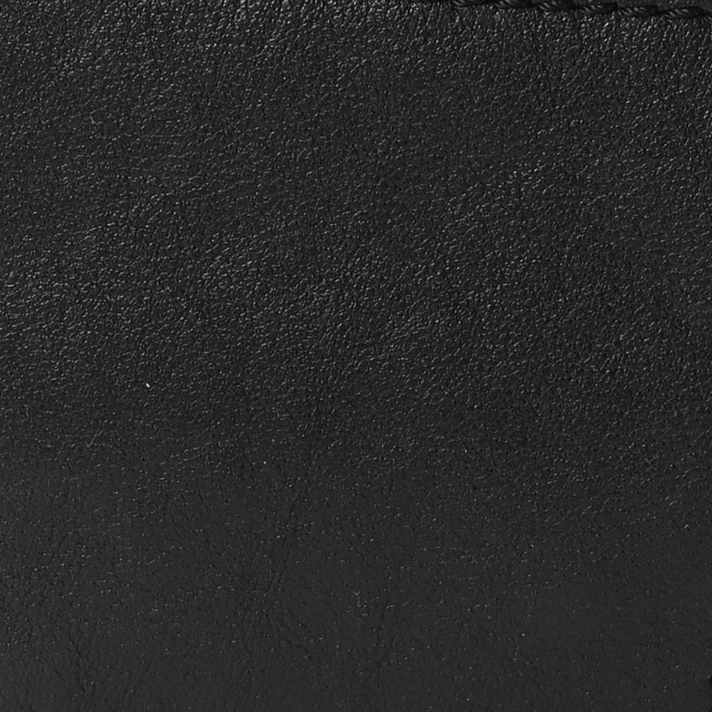 Lambskin Stitched Chocolate Bar Chain Fringe Hobo Black