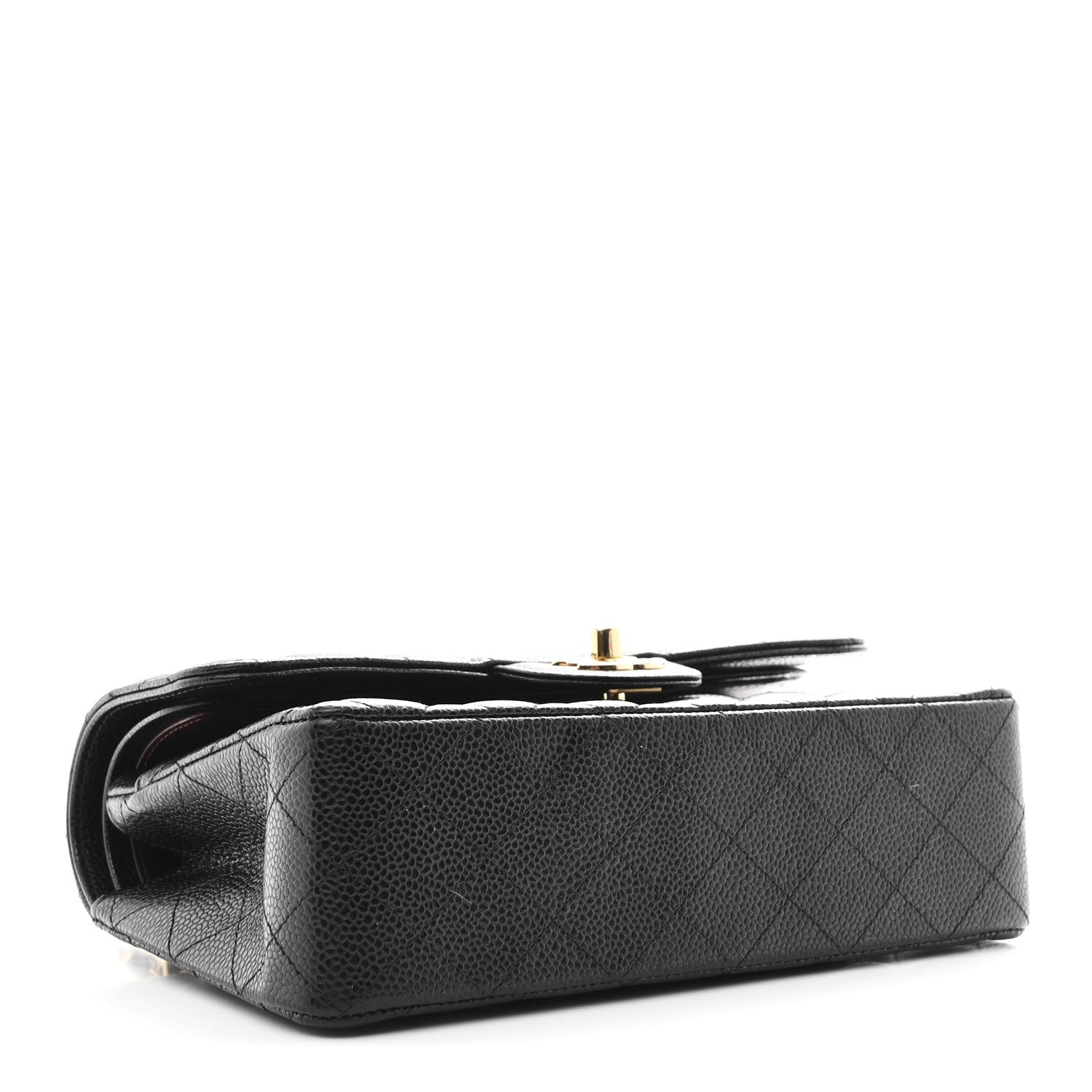 Caviar Quilted Small Double Flap Black
