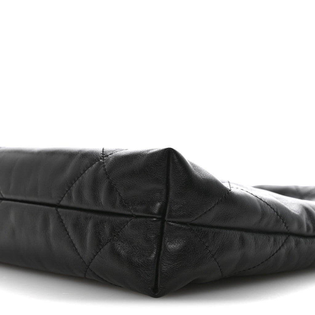 Shiny Calfskin Quilted Small Chanel 22 Black