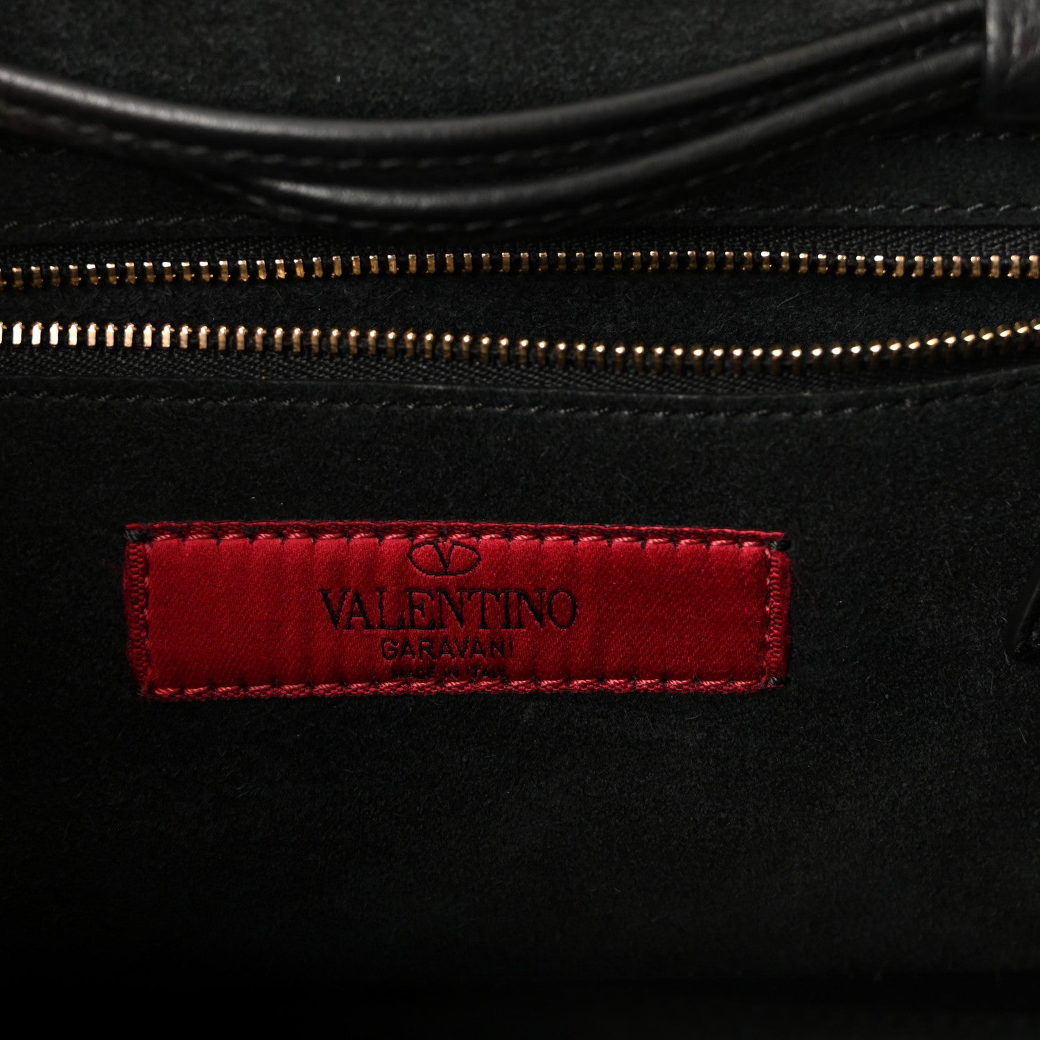 Grained Calfskin Rockstud Double Handle Cinch Tote Black