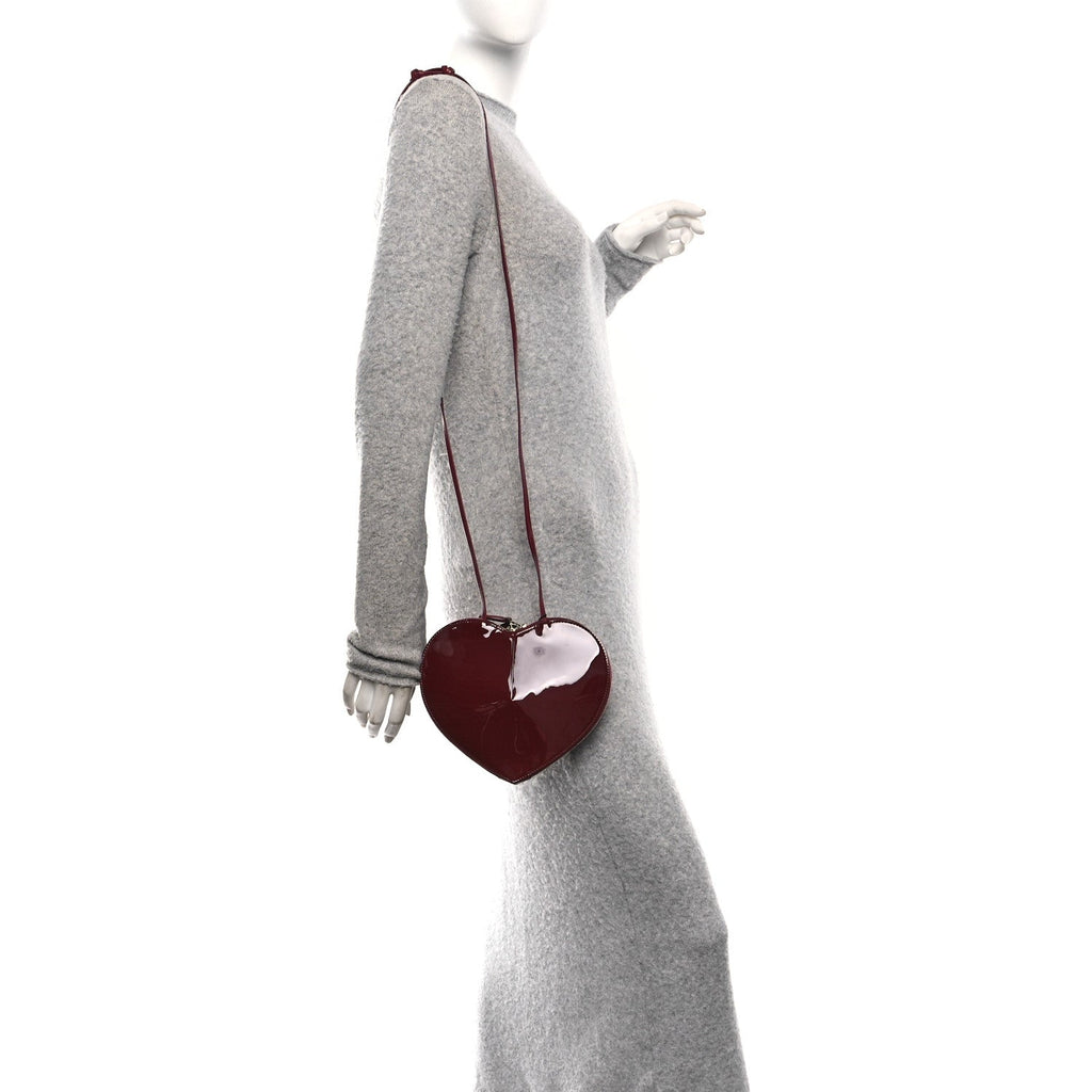 Patent Calfskin Le Coeur Bag Garnet Red