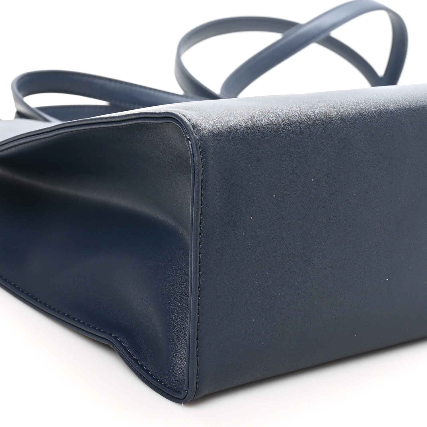 Vegan Leather Medium Shopping Bag Navy