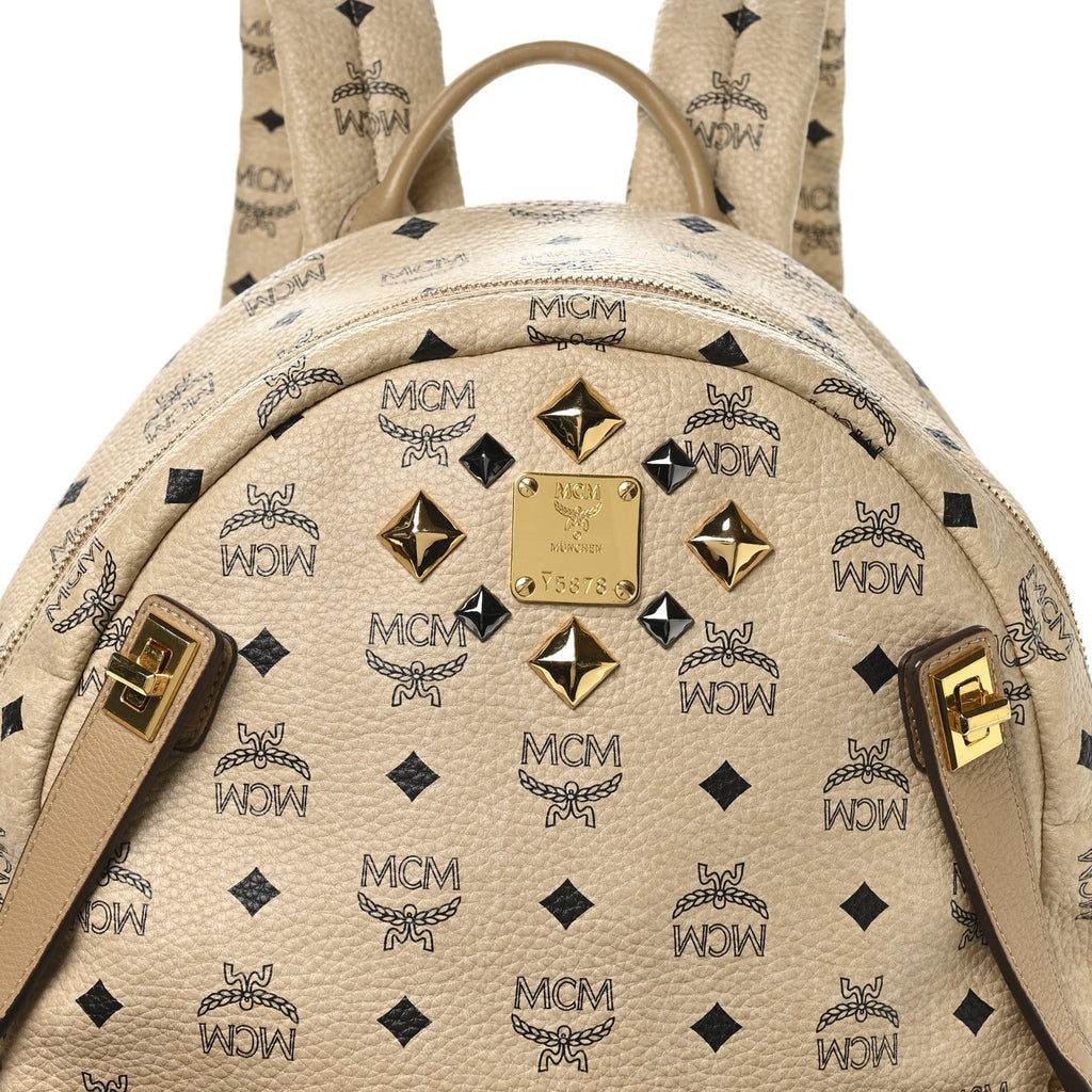 Visetos Studded Medium Dual Stark Backpack Beige