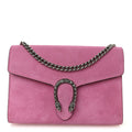 Suede Mini Dionysus Chain Wallet Pink Tropical Flower