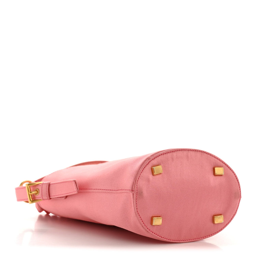 Satin Raso Bucket Bag Pink