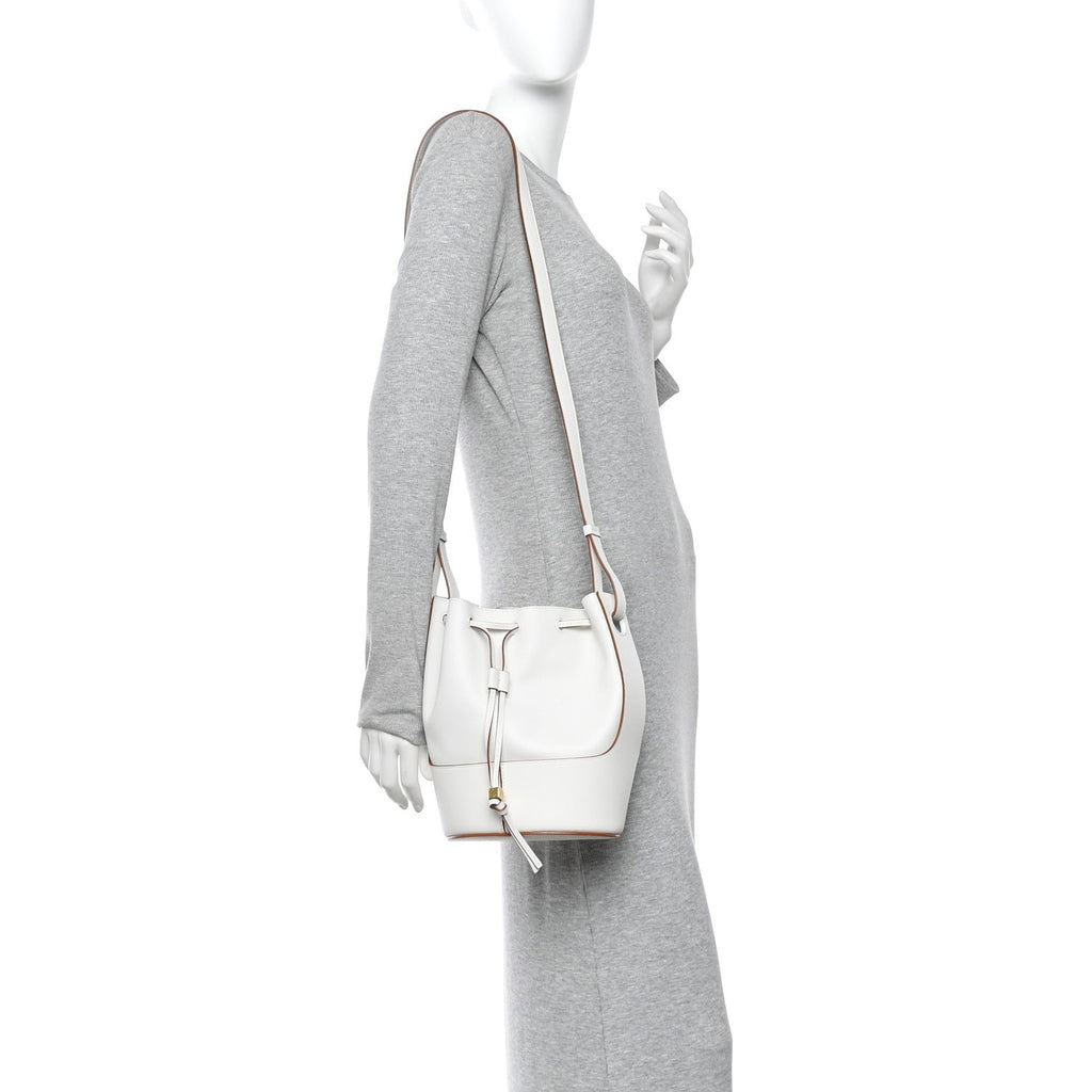 Calfskin Balloon Bucket Bag Soft White