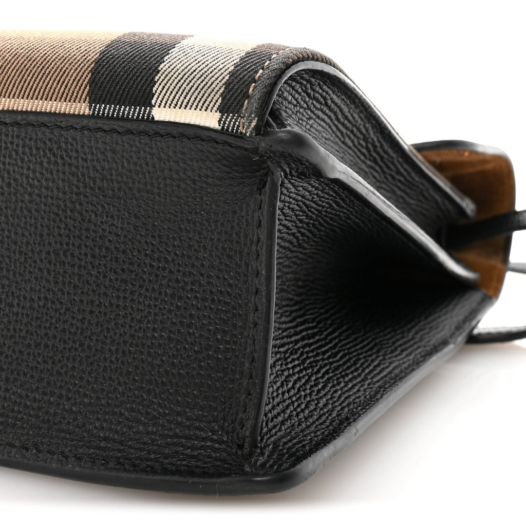 Derby Calfskin House Check Small Macken Crossbody Bag Black