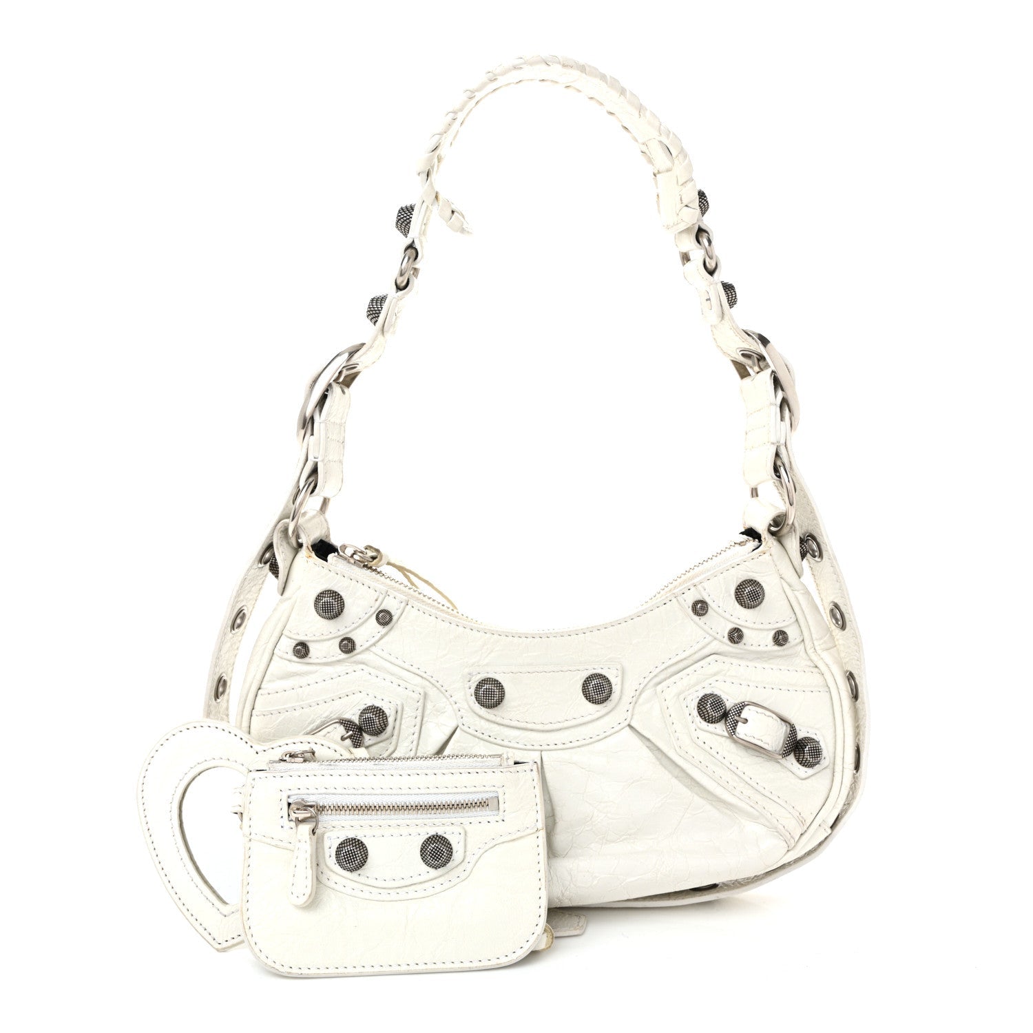 Agneau Arena Le Cagole Shoulder Bag XS Optic White