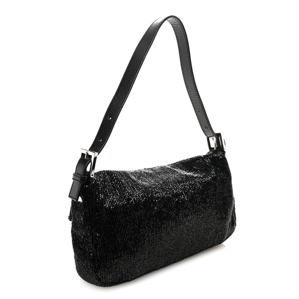 Sequin Beaded Baguette Black