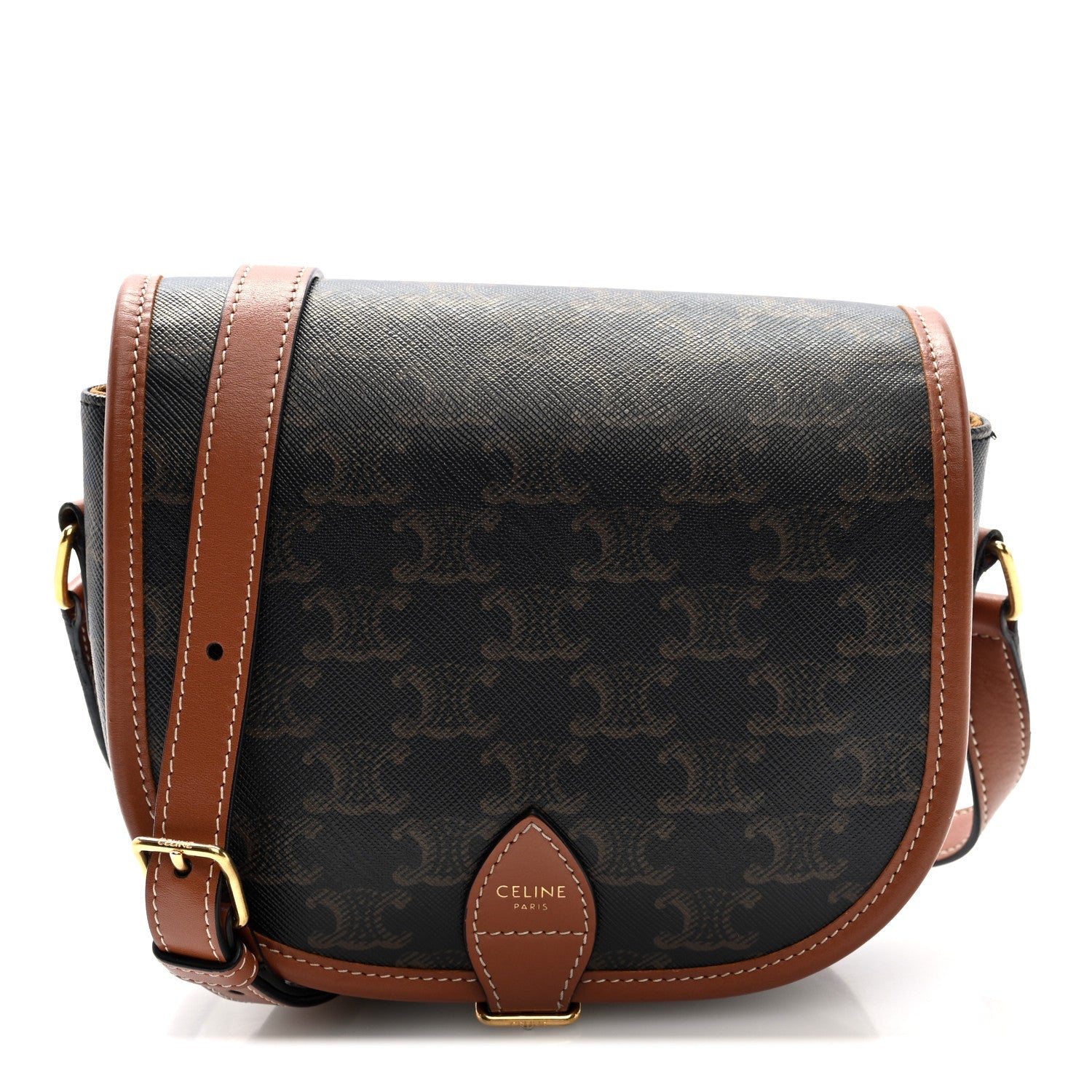 Triomphe Canvas Medium Folco Bag Tan