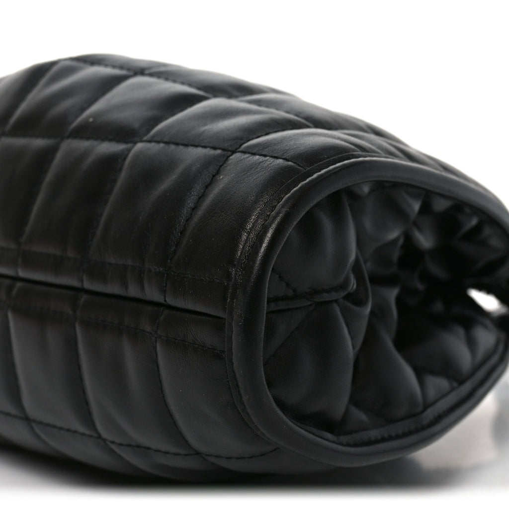 Calfskin Quilted Medium Deco Tote Bag Black