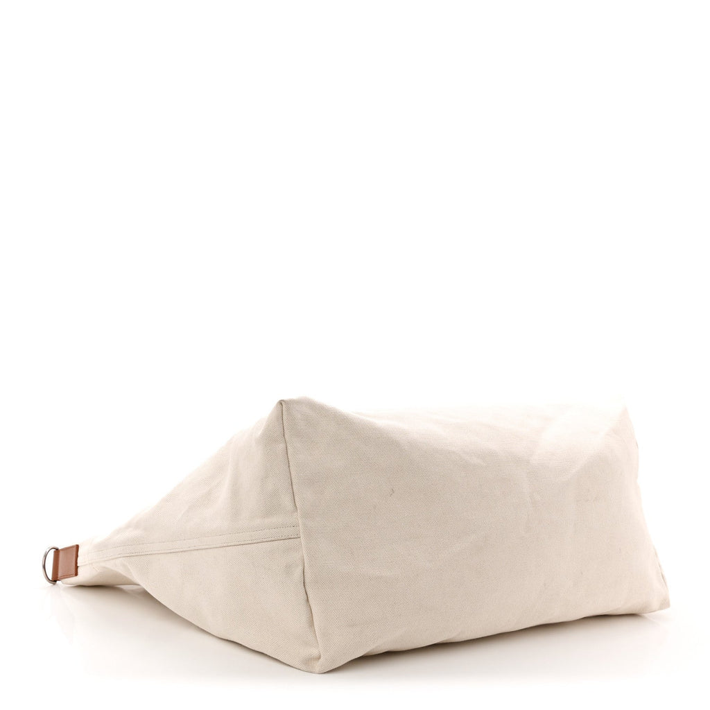 Linen Calfskin Rive Gauche Maxi Tote Grege et Noir