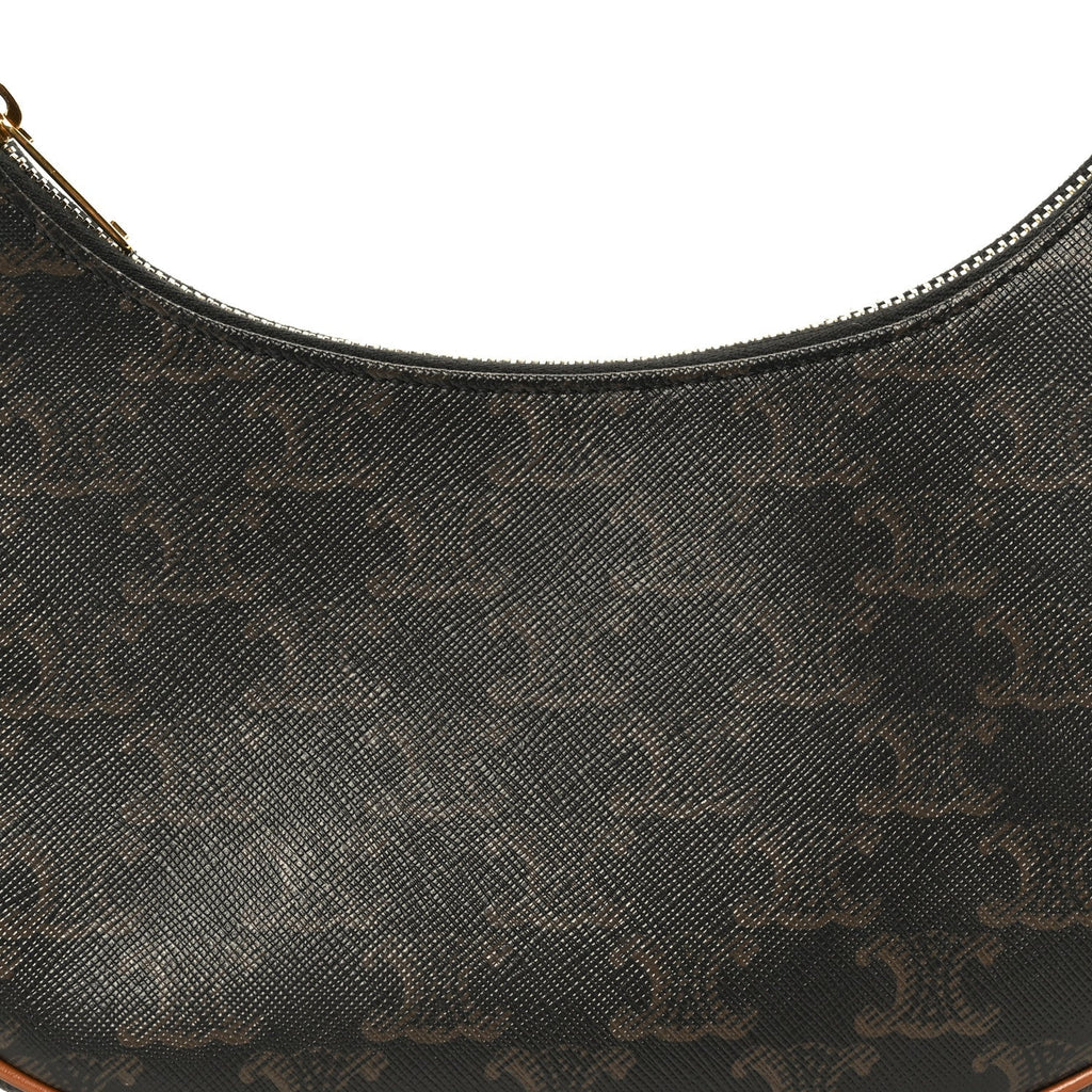 Triomphe Canvas Calfskin Ava Shoulder Bag Tan