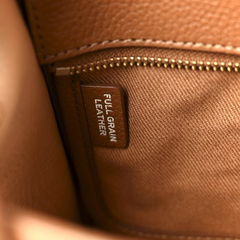 Grained Calfskin Small The Tote Bag Argan Oil