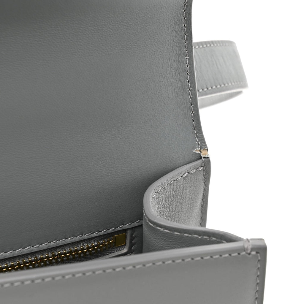 Box Calfskin 30 Montaigne Flap Bag Gray