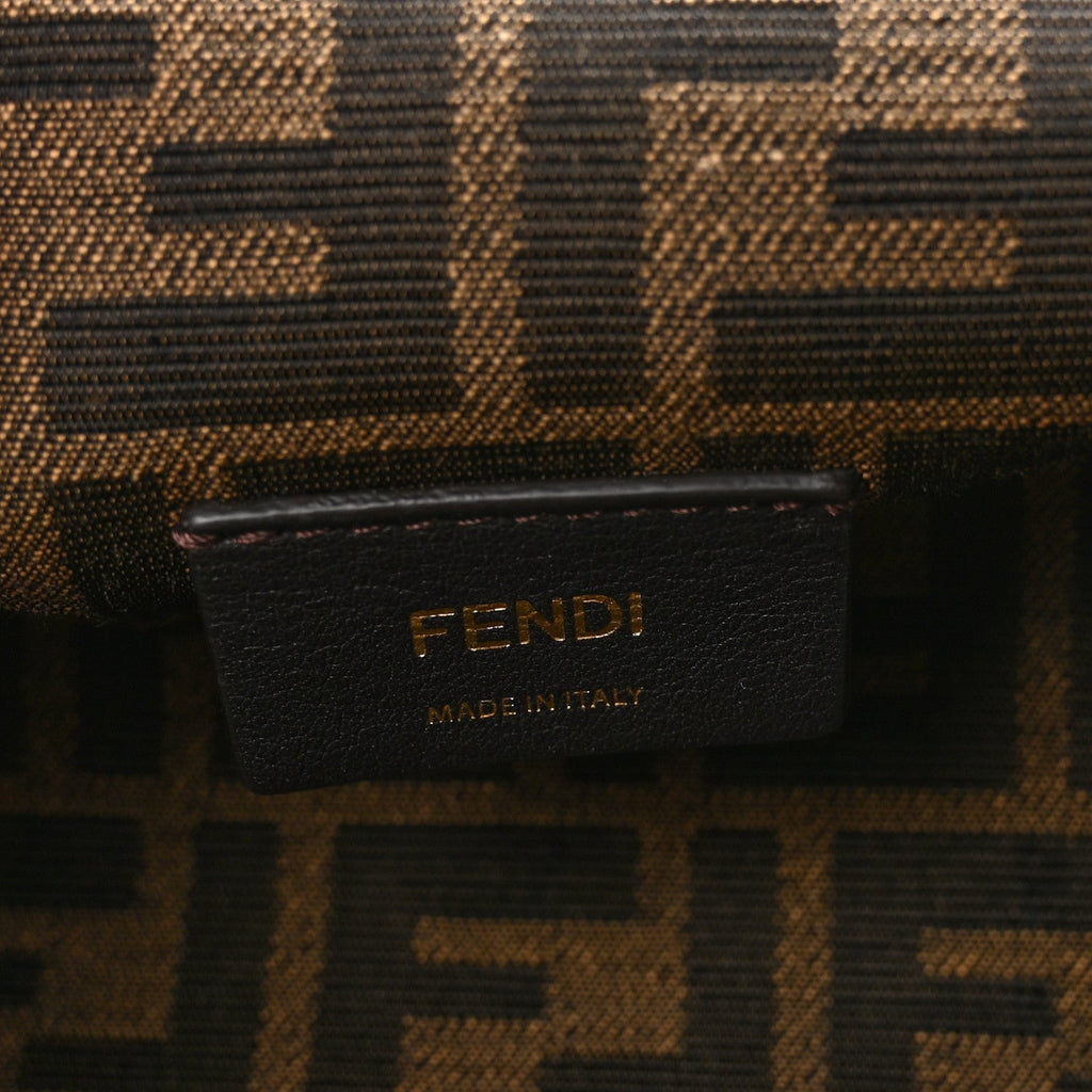 Shiny Nappa Fabric Jacquard FF 1974 Midi Fendi Tobacco Moro Ebano