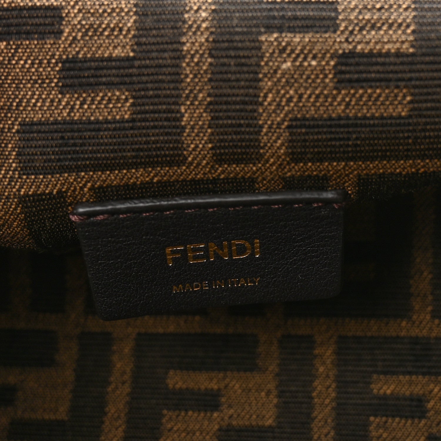 Shiny Nappa Fabric Jacquard FF 1974 Midi Fendi Tobacco Moro Ebano