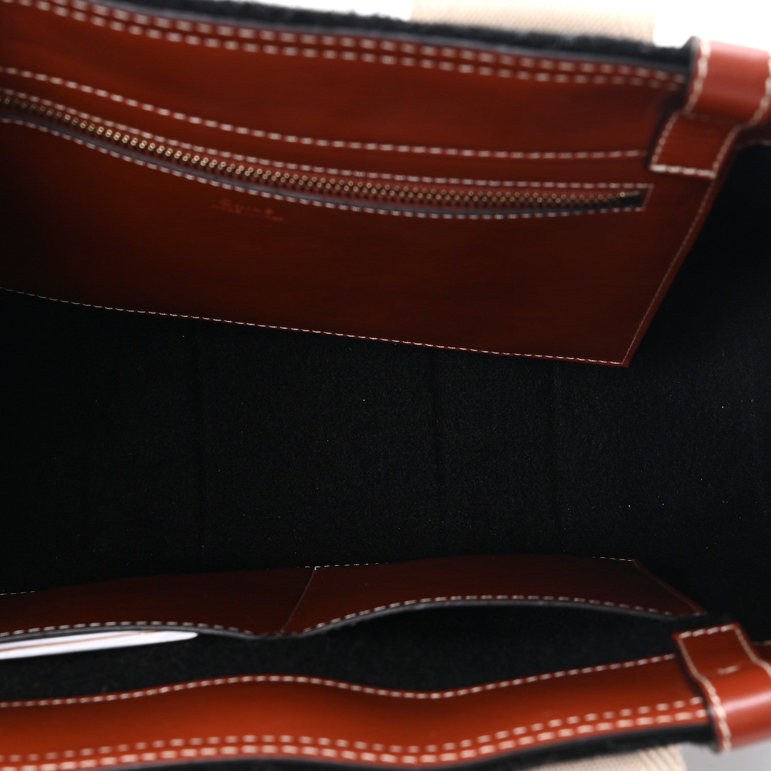 Felt Calfskin Medium Woody Ribbon Tote Black