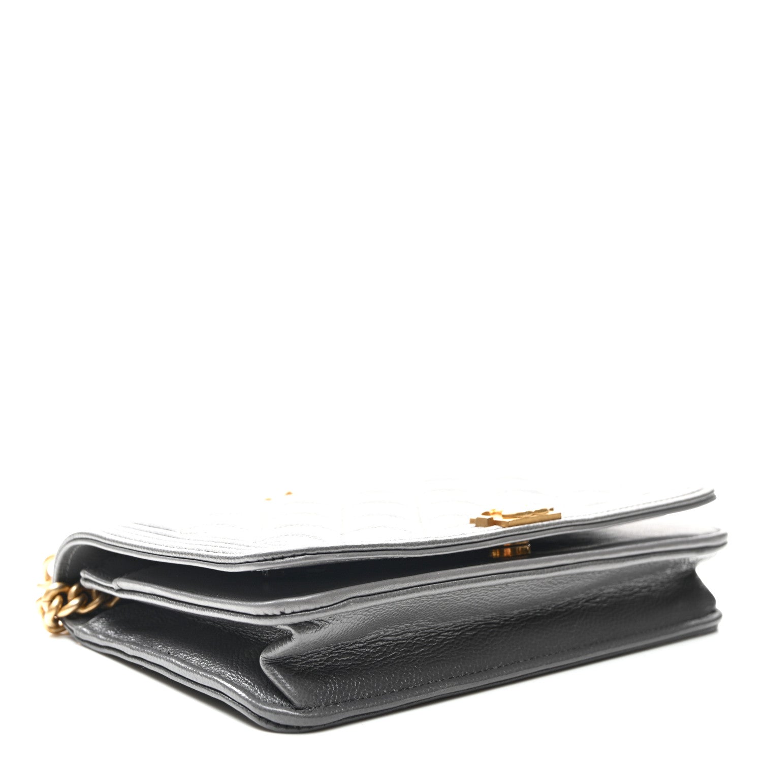 Caviar Quilted Boy Wallet On Chain WOC Grey