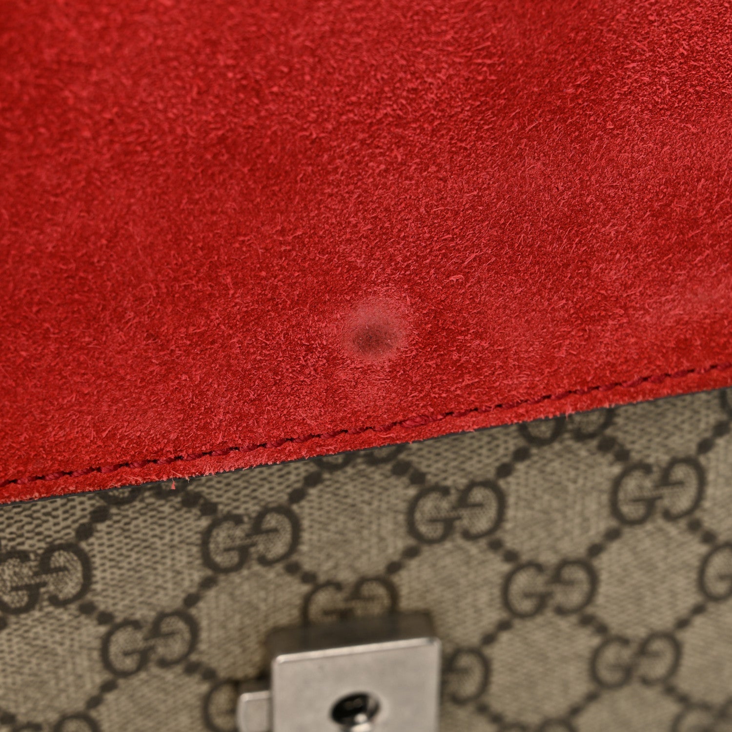 GG Supreme Monogram Mini Dionysus Shoulder Bag Hibiscus Red