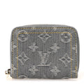 Denim Monogram Zippy Coin Purse Washed Gray