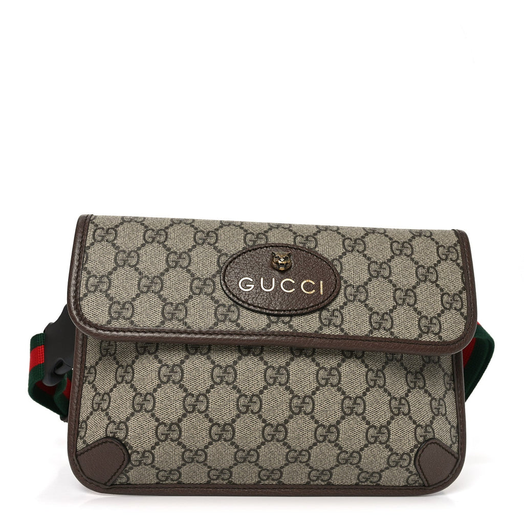 GG Supreme Monogram Neo Vintage Web Belt Bag Brown