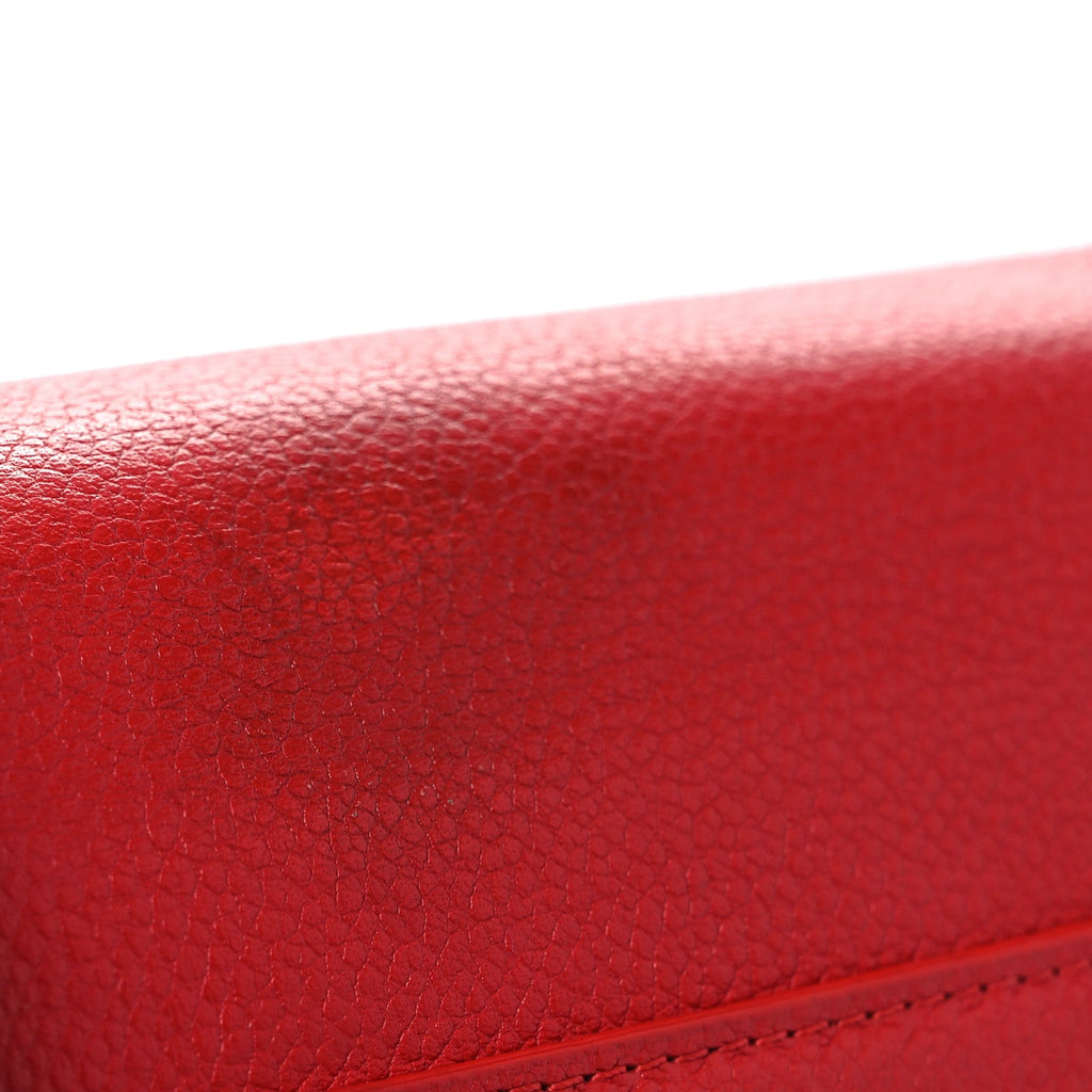 Grained Calfskin Medium Monogram Sunset Satchel Red